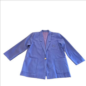 Women's Barrie Stephens Vintage Bluish Purple Blazer with Purple Lining, Size L